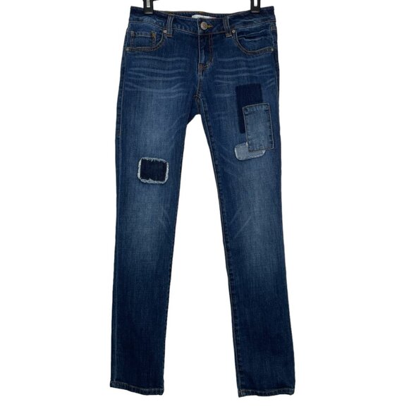 CAbi Denim - Cabi Womens Jeans Size 2 Slim Boyfriend Patchwork Low Rise Denim Distressed Blue
